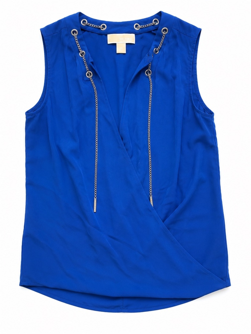 Michael Michael Kors Cobalt Blue Sleeveless Chain Neck Blouse Size XS